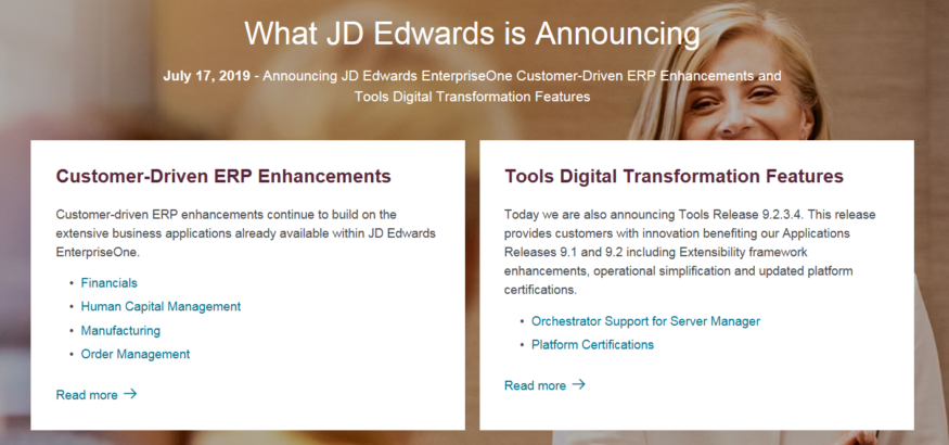 JD Edwards Announcement
